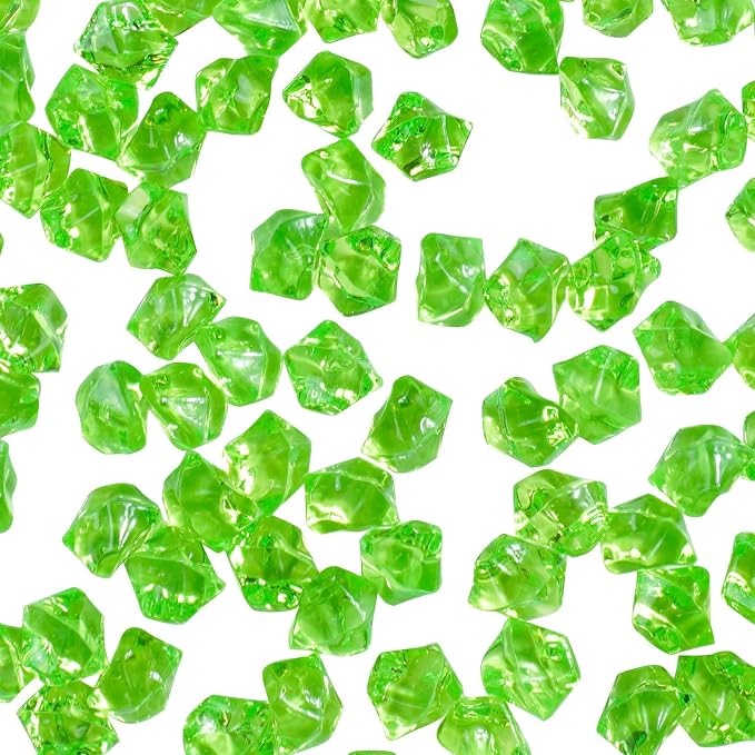 1.1Lb 800Pcs Fake Ice Cubes Clear Beads Plastic Diamonds Acrylic Rocks Vase Fillers for Centerpieces Wedding Candle Party Table Desktop Fountain Accessories Fish Tank Aquarium Decorations