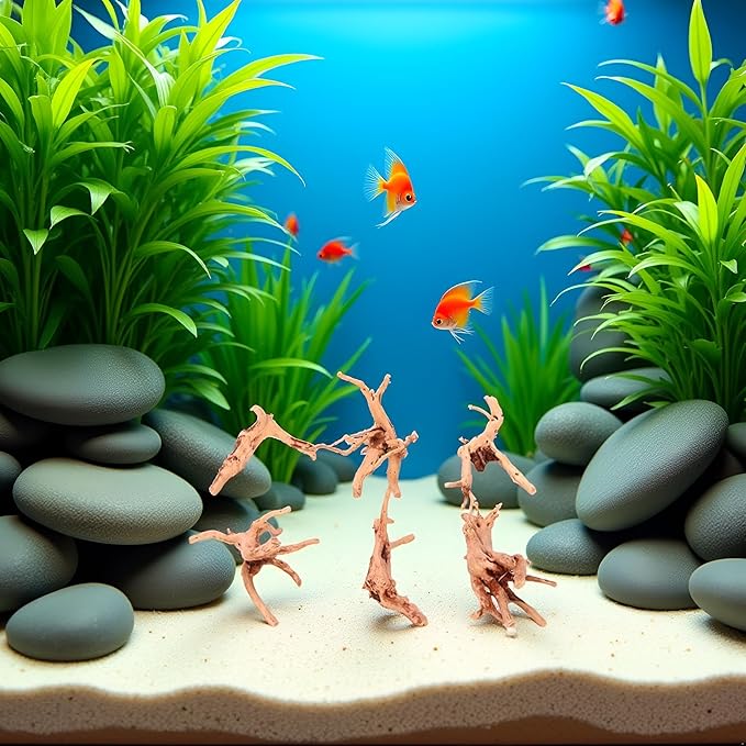 1Pc Natural Aquarium Driftwood Branches Wood Aquarium Trunk Driftwood Tree Fish Tank Log Decoration Plant Stump, Thematic Ornaments Assorted Size, Aquarium Décor (8-10cm)
