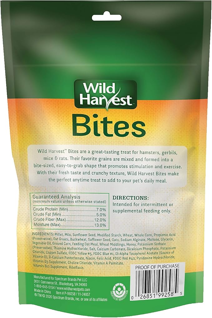 Wild Harvest Food and Unique Edible Treats for Guinea Pigs, Hamsters, Gerbils, and Adult Rabbits 2.5 Ounce (Pack of 1)