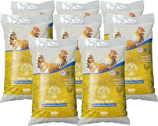 Premium Chicken Sand 50 lbs (8-Pack) – Dust-Free, Odor-Control Bedding for Chicken Coops, Nesting Boxes, and Runs – Natural Poultry Litter, 400 lbs Total
