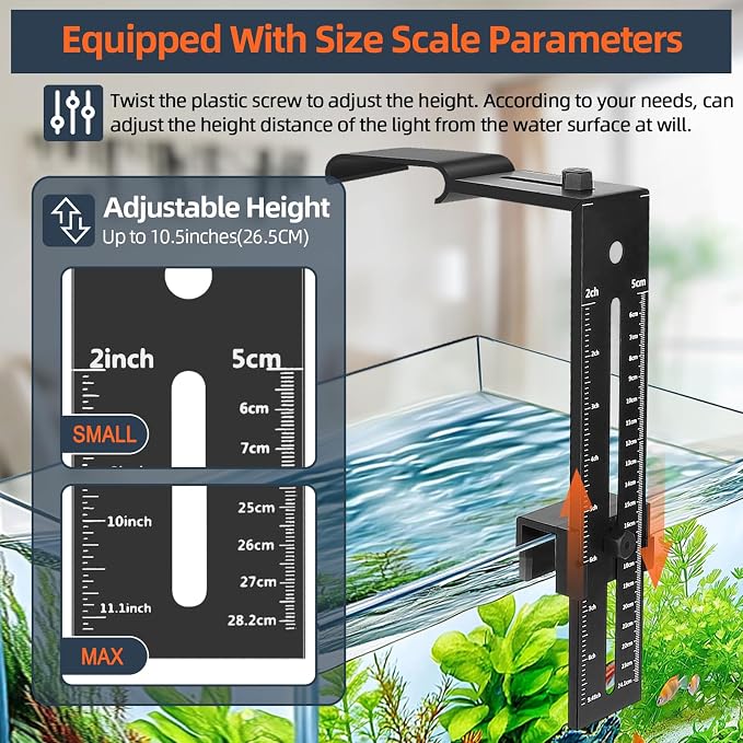 hygger Aquarium Light Clip Holder (for HG-957),2 Pieces, Aquarium Fish Tank Light Riser/Holder/Bracket/Stand/Mount