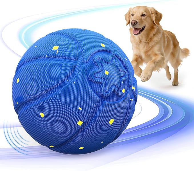 Invengo Interactive Dog Ball, Automatic Rolling Dog Toys with 3 Play Modes, E-TPU Material Dog Balls, IP65 Waterproof Interactive Dog Toys for Medium Dogs(Blue)