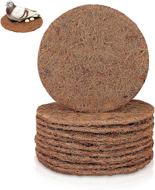 POPETPOP 10 Pcs Bird Nesting Pads, Coconut Palm Silk Pigeon Nest Mat, Bird Nesting Material, Parrots Nesting Box Pads for Pet Parakeet Breeding Hatching, Pigeon Supplies