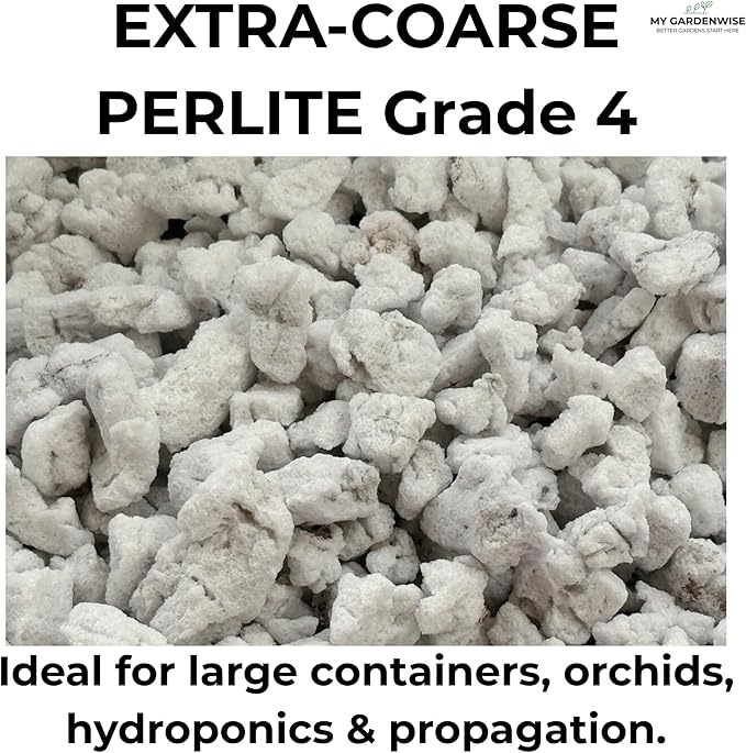 GARDENWISE Perlite for Plants, Extra Coarse Grade 4 Horticultural Perlite, Organic Perlite for Gardening Indoor & Outdoor, Made in USA (5 quarts)