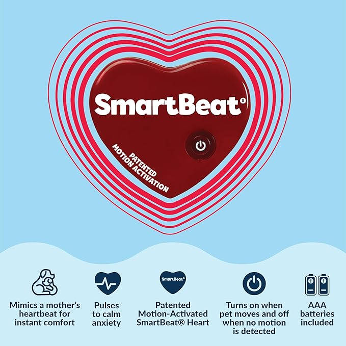 Snuggle Puppy Heartbeat Dog Toy for Puppies, Real-Feel Heartbeat, Calming Sleep Aid and Crate Training Comfort Toy with Heat Pack, Medium Breed Buddies Bully Breed (Pit Bull, Bulldog)