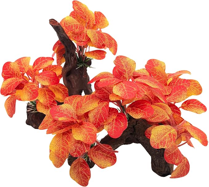 M2cbridge Aquarium Plant Aquatic Water Grass Foreground Decor Colorful | base shaped of tree trunk, zero maintenance, soft without scratching