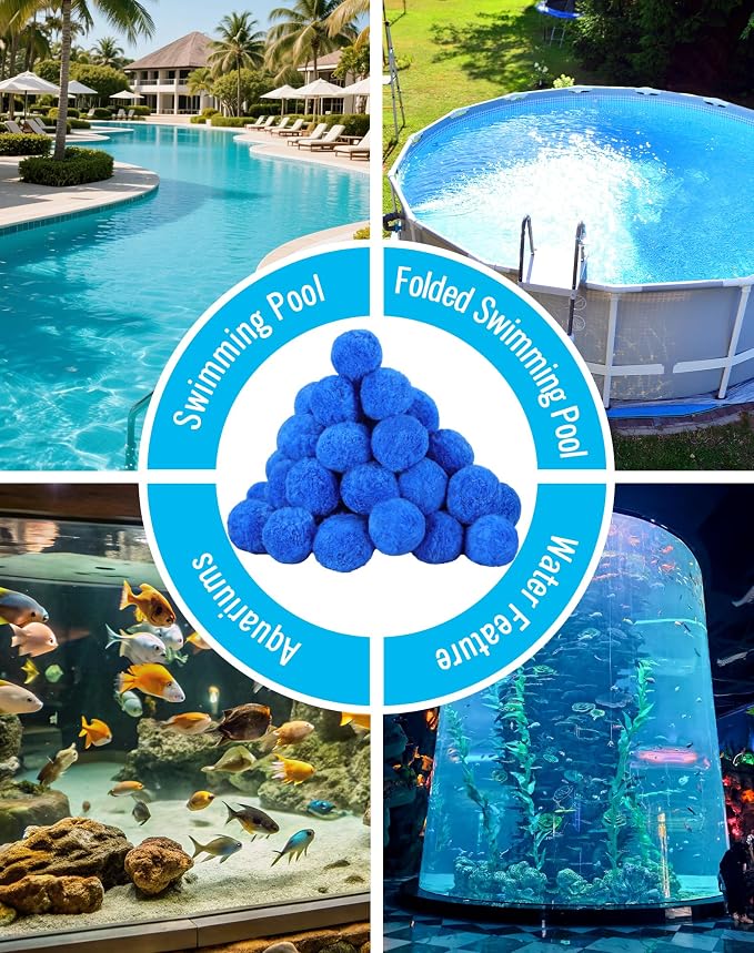 ZOTEE 3.1 Lbs Pool Filter Balls for Sand Filter, Reusable Filter Balls Replace Pool Sand, Multi-Functional Mixed Sand Filter Balls for Pool, Aquariums, and Hot Tub (Equals 100lbs Pool Filter Sand)