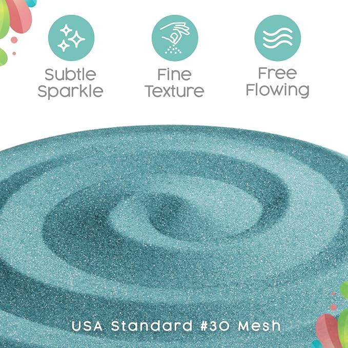 Malibu Blue Unity Sand, 1 LB (16 oz), Colored Sand for Weddings, Vase Filler, Home Décor, Crafts, Terrariums, and More