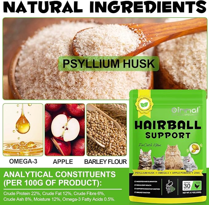 VOSIFSDIY Hairball Treatment for Cats, Cat Treats Hairball Remedy Crunchy & Creamy Chews Supports Skin & Coat, Vitamins for Digestion, Chicken (30-Day Supply)-2PCS