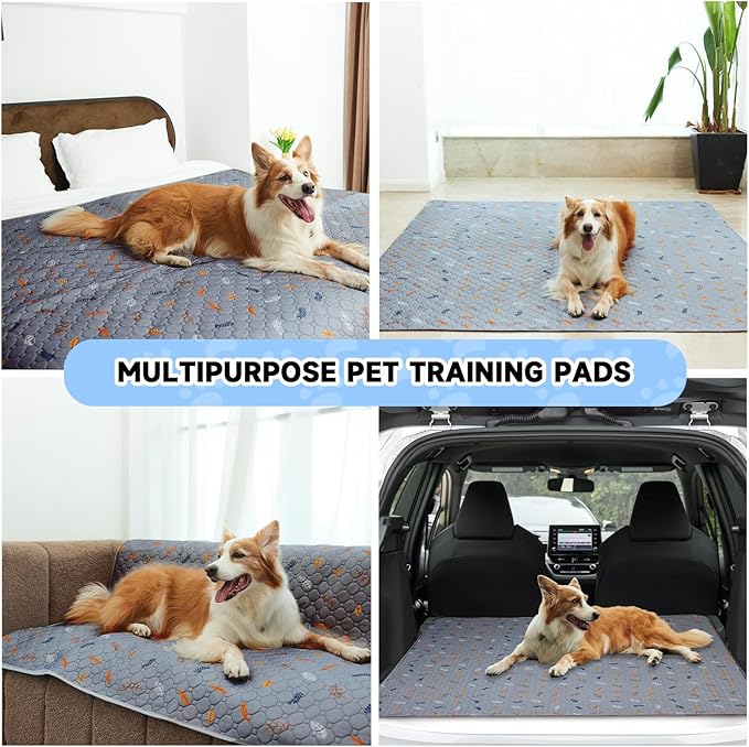 Sunheir Washable Pee Pads for Small Pet 5-Pack, Reusable Pet Training Pads Absorbent & Leak-Free, Waterproof Pee Pads for Dog Cat Rabbit Guinea Pig Hamster, Whelping Pad (Leaves - Light Grey, 12x12)