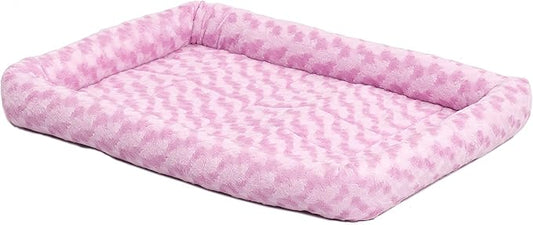 MidWest Homes for Pets QuietTime Fashion XS Dog Bed - Pink Faux Fur Bolster, Ultra-Soft and Machine Washable, Fits 22-Inch Crates and Carriers, for Small Dogs and Cats