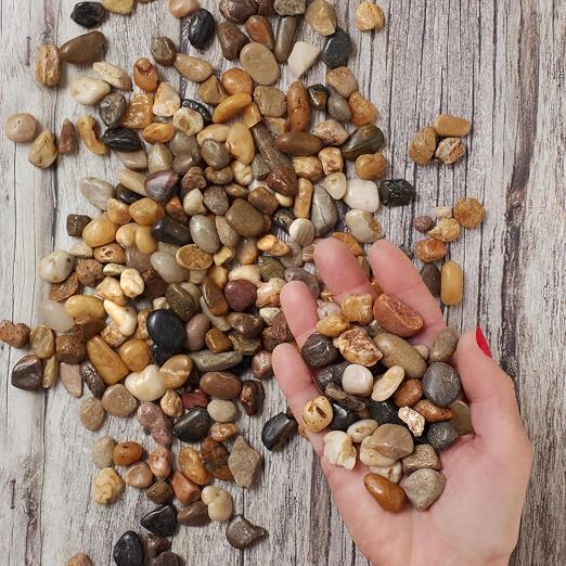 Royal Imports River Rocks, Aquarium Gravel – Natural 0.5"- 0.75" - 30 lbs | Decorative Ornamental Vase Filler Pebbles for Potted Plants, Terrariums, Vases, Succulents, Fish Tank Gravel, DIY & Crafting