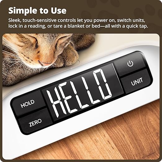 Greater Goods Digital Pet Scale for Cats & Dogs – Wiggle-Proof Technology, 0.1 lb Precision, 44 lb Capacity Scale for Kittens, Puppies & Small to Medium Animals