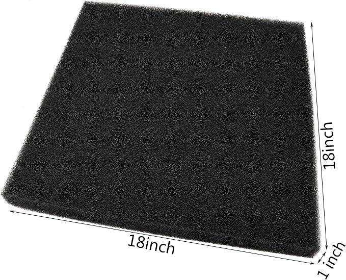 Aquarium Filter Bio Sponge Pad, Foam Sponges Filter Media, Cut fit it Filter Accessories for Fish Tanks and Ponds (18"x18"x1.6" (35PPI) 2 Pack)