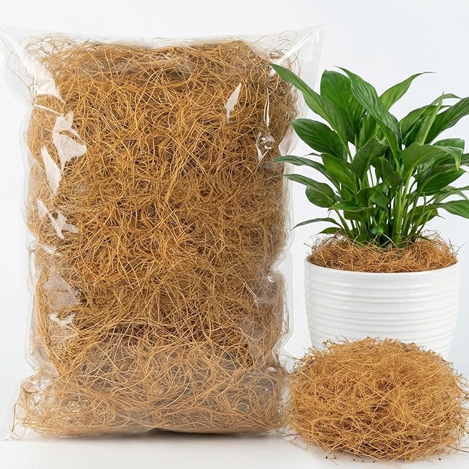 MAQIHAN Natural Coconut Husk Fiber - Organic Coconut Husk Silk for Plants,Bird Nesting Material,Organic Coco Coir for Plants,Perfect for Greenery Covering,Home Decoration,Gardening,Outdoor Use