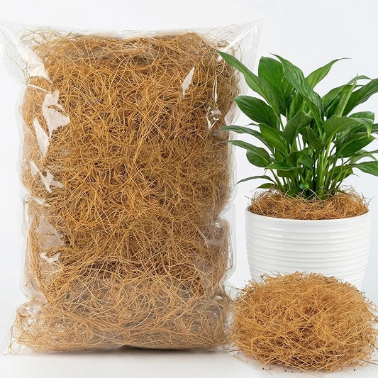 MAQIHAN Natural Coconut Husk Fiber - Organic Coconut Husk Silk for Plants,Bird Nesting Material,Organic Coco Coir for Plants,Perfect for Greenery Covering,Home Decoration,Gardening,Outdoor Use