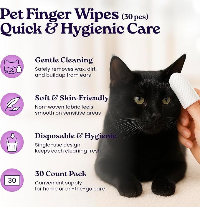 Cat Care Grooming Kit 6 in 1, Include: Nail Clipper, Brush for Shedding, Wand Toy, Interactive Ball Toy, Bath Brush, Ear Cleaner Finger Wipes (30ct.), Cat Grooming Supplies
