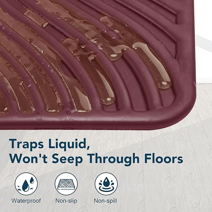 UPSKY Cat Litter Mat, Large Kitty Litter Trapping Mat Soft on Kitty Paws, Litter Box Mat Keep Floor Clean, 31" x 24" Waterproof and Washable Trapping Mats Catcher Pad for Scatter Control