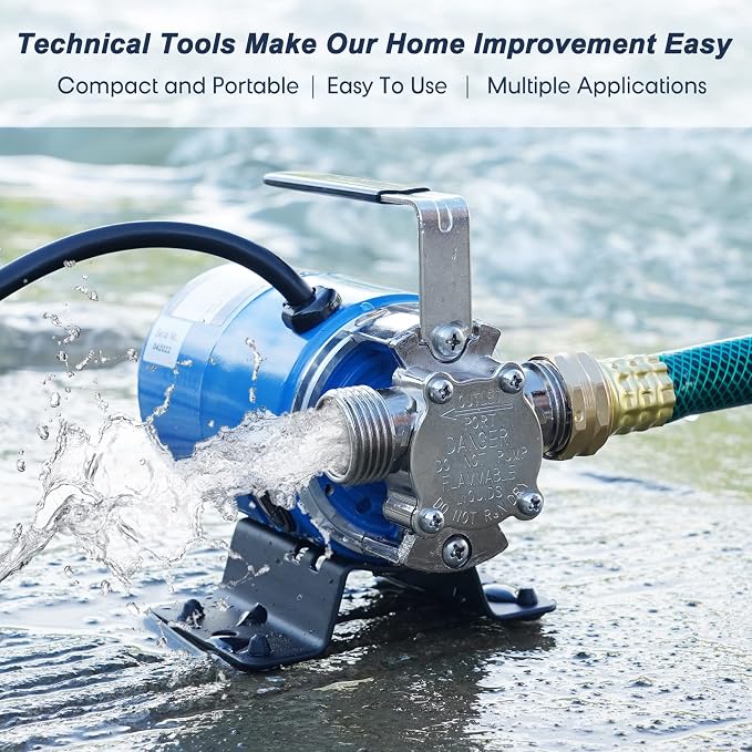 TecHome Water Pump Water Transfer Pump, 115V Electric Garden Hose Pump. | 1/10HP 330GPH , with Suction Hose Kit.
