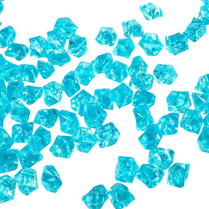 1.1Lb 800Pcs Fake Ice Cubes Clear Beads Plastic Diamonds Acrylic Rocks Vase Fillers for Centerpieces Wedding Candle Party Table Desktop Fountain Accessories Fish Tank Aquarium Decorations