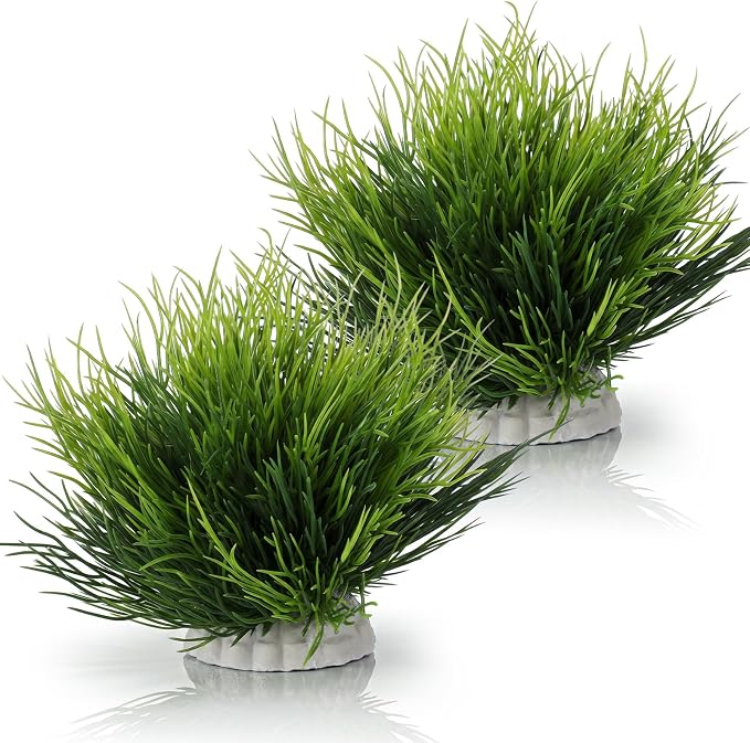 Abeillo 2pcs Artificial Aquarium Plants, Plastic Realistic Fish Tank Decor Plant Fake Natural Style Aquarium Decorations Plants Fish Tank Accessories