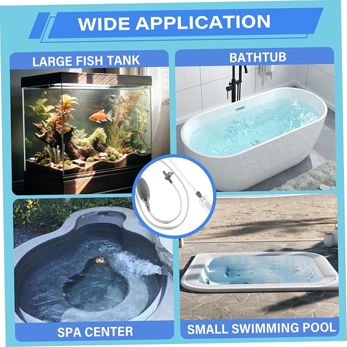 Fish Tank Vacuum Gravel Cleaner Flows Adjustable Fish Tank Siphon with Manual Pump & 3 Different Nozzles Quick & Conveneint Aquarium Water Changer for Home|Gravel Cleaners