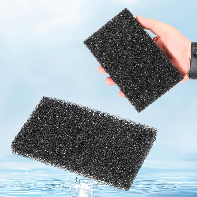 Aquarium Filter Sponge 6PCS Aquarium Bio Filter Media Sponge for Fish Tank Filters Sumps Ponds (6.28 x 4 x 0.78 inch, Black)