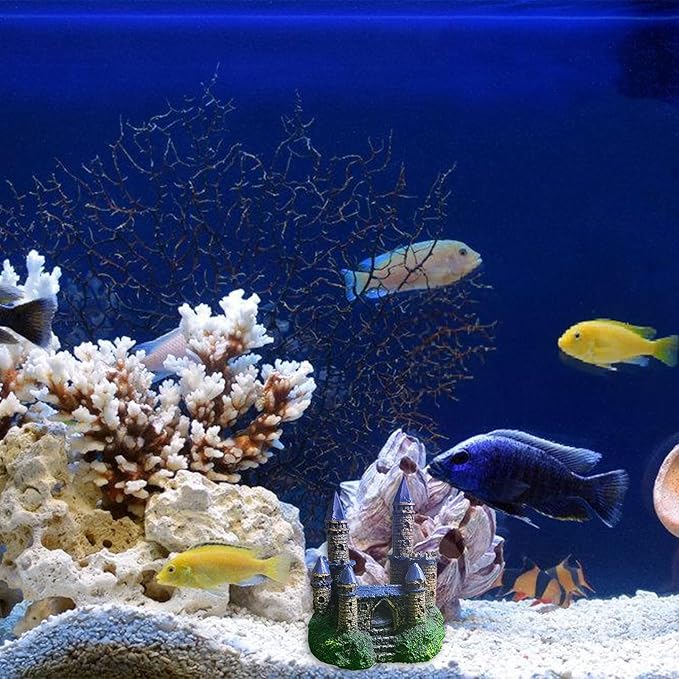 Aquarium Castles Statue Artificial Hideouts House Resin Aquarium Decorations Art Craft Terrarium Habitat Ornament