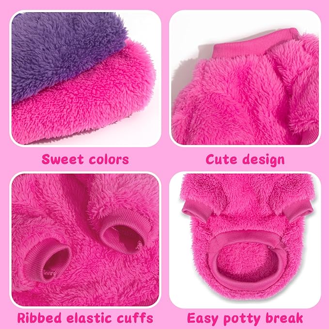 Dog Sweaters for Small Dogs Girl & Boy, Cute Puppy Clothes for Chihuahua Outfit Dog Apparel, Small, 2 Pack