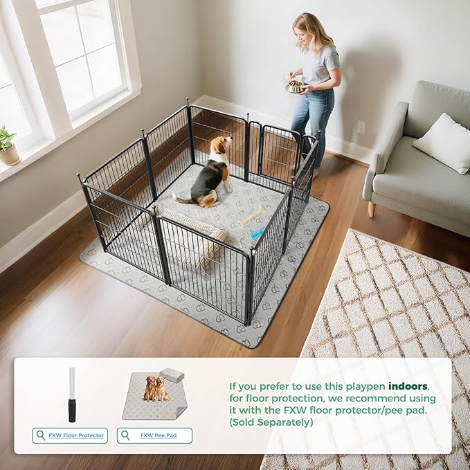 FXW Rollick Unleashed Dog Playpen for Indoor, Yard, RV Camping, 32 inch 8 Panels for Small and Medium Dogs│Patented