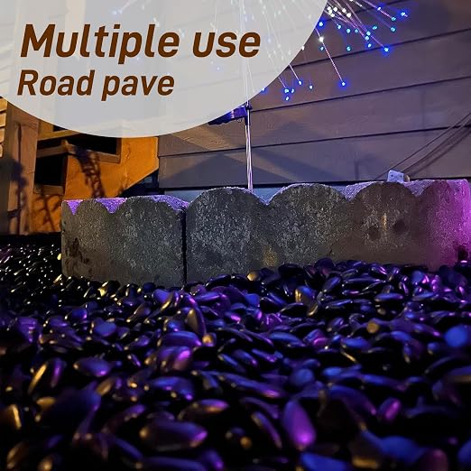 Mulctun 45LB Polished Black Pebbles,1/4" - 3/4" Small Black River Rocks for Landscaping, Natural Gravel Smooth Decorative Stones Dressing for Vases Planters Garden Outdoor Indoor