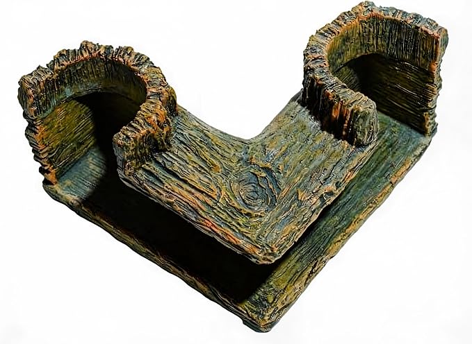 Unique Aquarium Cave Decor - 90° L-Shaped Corner Tunnel with Natural Stone Look, Resin Fish Tank Hideout for Betta, Shrimp & Pleco, Creative Aquarium Ornament