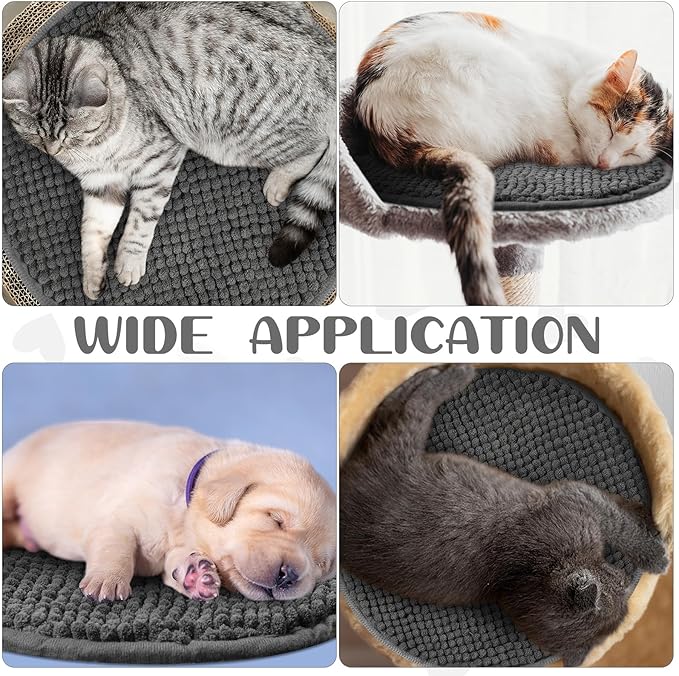 Amylove 4 Pcs Guinea Pig Cage Liner Washable Fleece Pee Pads Pet Dog Cat Bedding Training Mat for Small Animal Guinea Pig Puppy Bunny Hamster(Diameter 12 Inch,Round,Dark Gray)