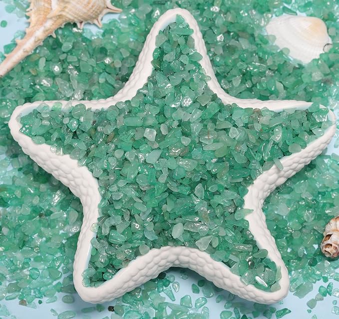 1LB Crystal Chips Stone Green Aventurine 3-5mm Mini Decorative Rock | Crushed Crystal Quartz Bulk,Irregular Polished Rocks for Fish Tank,Vases Filler,Succulent Plants Decor,Aquarium Gravel Rocks