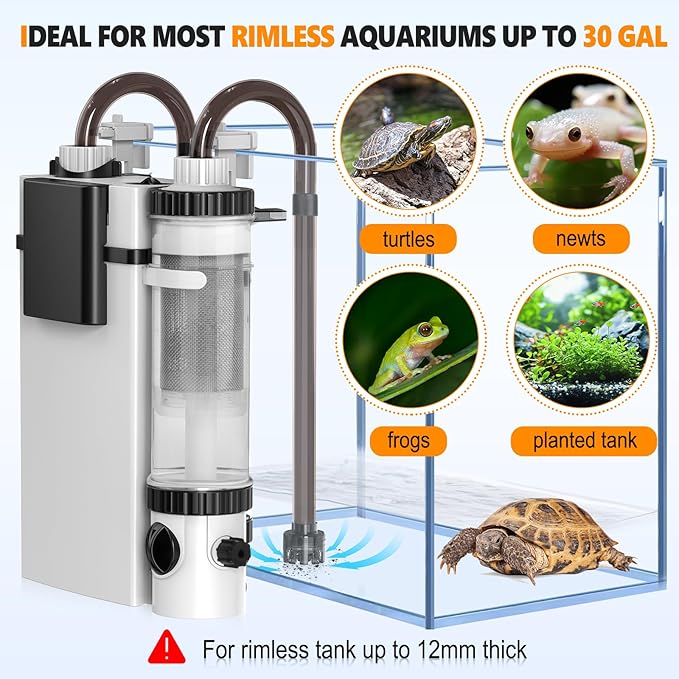 hygger Quiet Hang On Back Aquarium Filter 15-40 Gallon Small Fish Tank Canister Filter with Surface Skimmer Spray Bar 3 Floss Pads Bio Filter Media Adjustable Flow, Easy Water Change 159 GPH