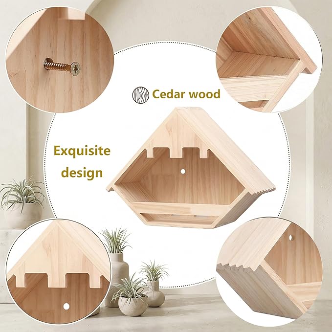 Cedar Dove Nesting Box for Outside, Wooden Open Pigeon House