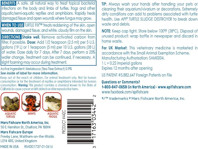 API TURTLE FIX Nonbacilli Turtle Remedy 4-Ounce Bottle