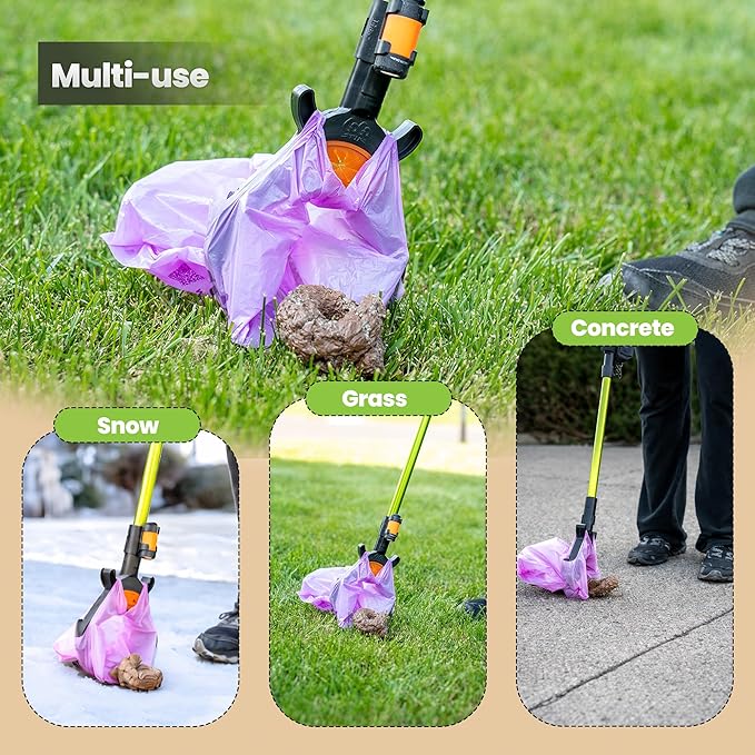 GoGo Stik, Catch-N-Go! Consumer Reports #1 Rated Ergonomic Scooper 2024,2026. Catch Poo on Walks. Alum Tele-Handle, Bag Pouch Dispenser, Wrist Strap. 10-Yr Wty.