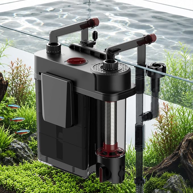 AQUASMITH HOB Aquarium Filter, Quiet Fish Tank Filter with Dedicated Waste Separation Canister, Easy Change Water, One-Touch Drainage (158 GPH for 15-40 Gallon)