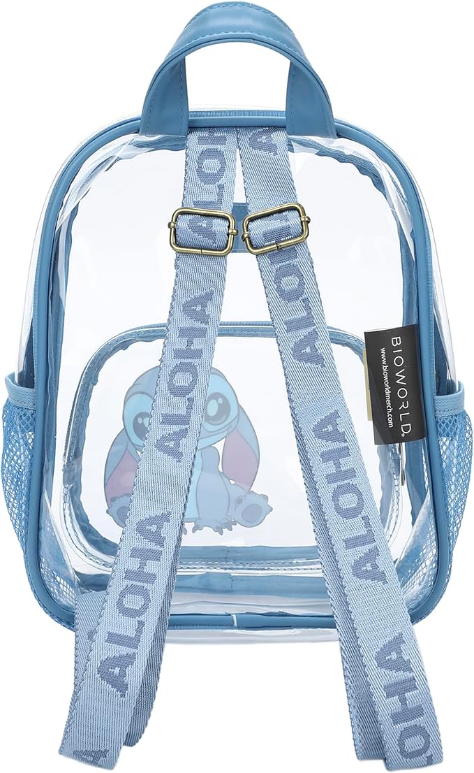 Bioworld Lilo & Stitch Curious Pose 11" Adult Clear Mini Backpack