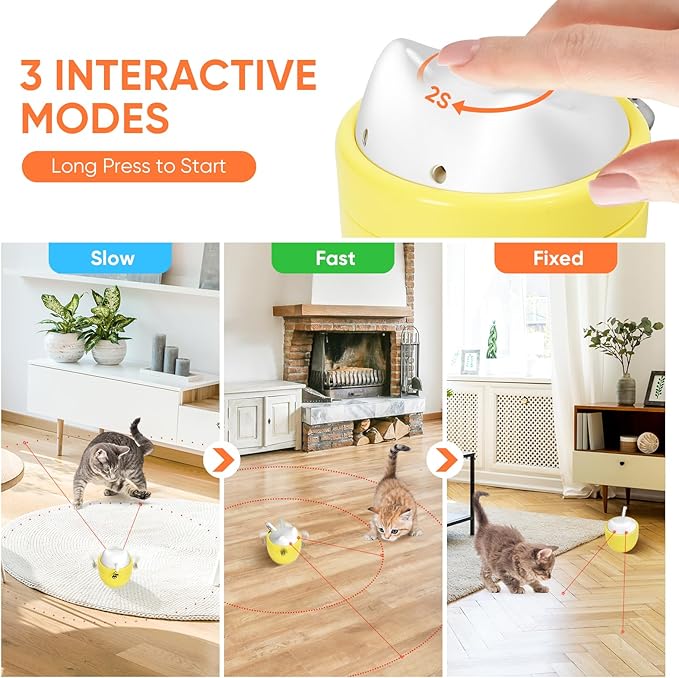 Pawingcat Cat Laser Toy Automatic Dual Laser Points Interactive Cat Enrichment Toys for Indoor Cats 3 Modes Lazer for Cats Birthday Gift