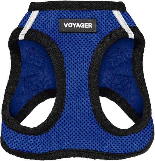 Best Pet Supplies Voyager Step-in Air Harness - All Weather Mesh, Reflective, No Pull Harness for Dogs, Cats - Secure with Hook & Loop Fastener, Buckle, Double D-Rings - Royal Blue/Black Trim, XS