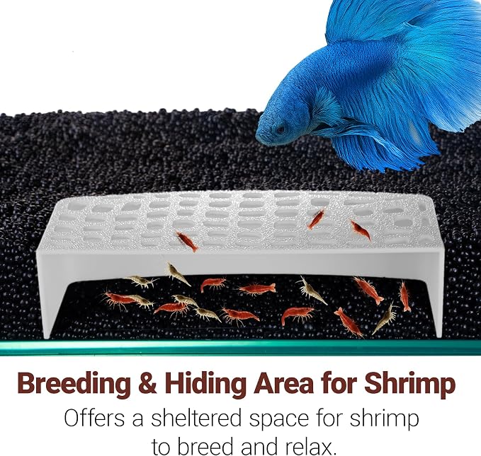 2Pcs Shrimp Hide Cave, Aquarium Shelter, Shrimp Tank Accessories, Fish Tank Decorations (White)