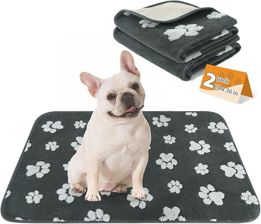 KOOLTAIL Washable & Waterproof Dog Whelping Pad, Super Absorbent & Soft Warm Plush Puppy Pads Potty Training, Quick Dry Reusable Pet Mats for Whelping Box Supplies,Playpen,Crate,24"*36"