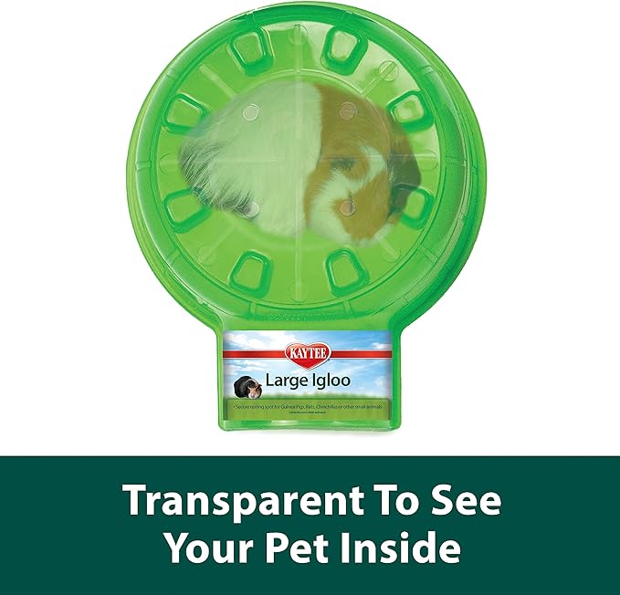 Kaytee Igloo Habitat Hideout For Pet Guinea Pigs, Ferrets, Dwarf Rabbits, Chinchillas, and Other Small Animals, Assorted colors, Large