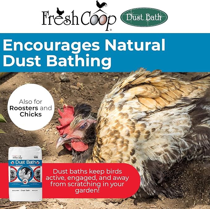 Progressive Planet Fresh Coop Dust Bath, 20lbs - Food-Grade Diatomaceous Earth & Calcium Montmorillonite Clay - Supports Healthy Feathers, Reduces Boredom & Encourages Natural Dust Bathing