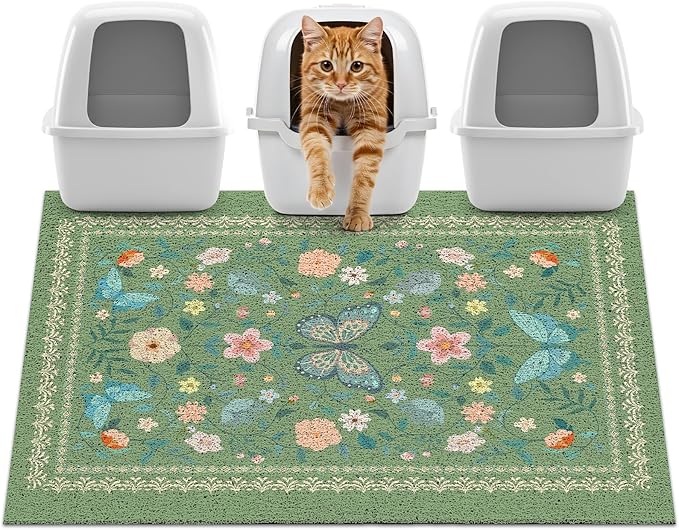 Unicorn Catcher 40x30 inches Cat Litter Mat Non-Slip Bottom Litter Box Mat Urine-Proof Soft Litter Mat for Cats Waterproof Pads Protects Floors Cat Mat for Litter Box