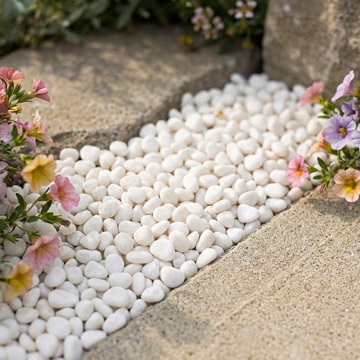 Royal Imports River Rocks, Aquarium Gravel – White 0.5"- 0.75" - 30 lbs | Decorative Ornamental Vase Filler Pebbles for Potted Plants, Terrariums, Vases, Succulents, Fish Tank Gravel, DIY & Crafting