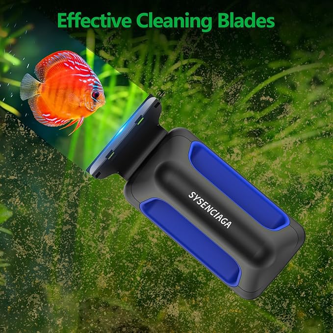 Aquarium Magnet Glass Cleaner, Double-Sided Detachable & Floating Algae Scraper for 0.4-1.0 Inch Fish Tank Glass Cleaning, No Scratches (L)