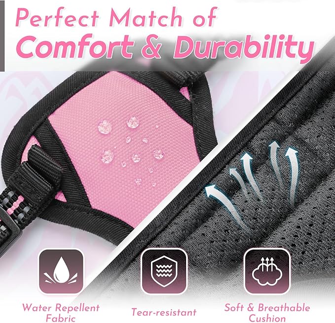 Eagloo Small Dog Harness No Pull, Service Vest with Reflective Strips and Control Handle, Adjustable and Comfortable for Walking, No Choke Pet Harness with 2 Metal Rings, Pink, XS